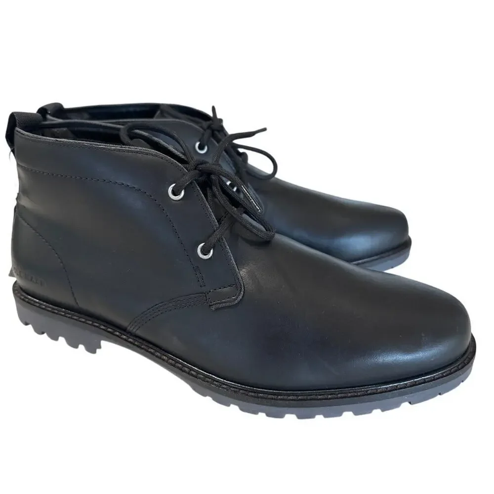 Cole Haan Men's Black Midland Leather Lace-Up Lug Sole Chukka Boots,Size 9.5,NWT